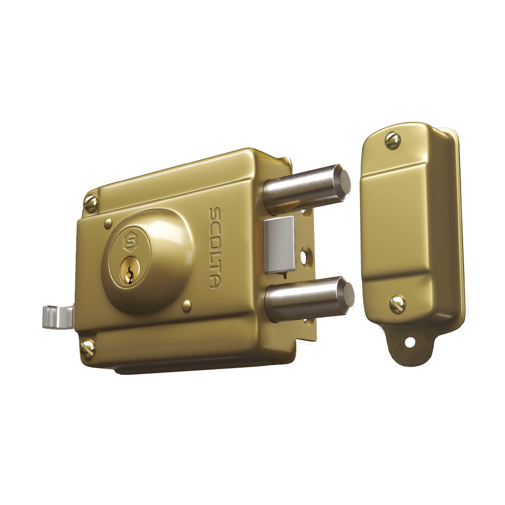 Cerradura de Sobreponer S900 Blindada (Dorada) – SCOLTA